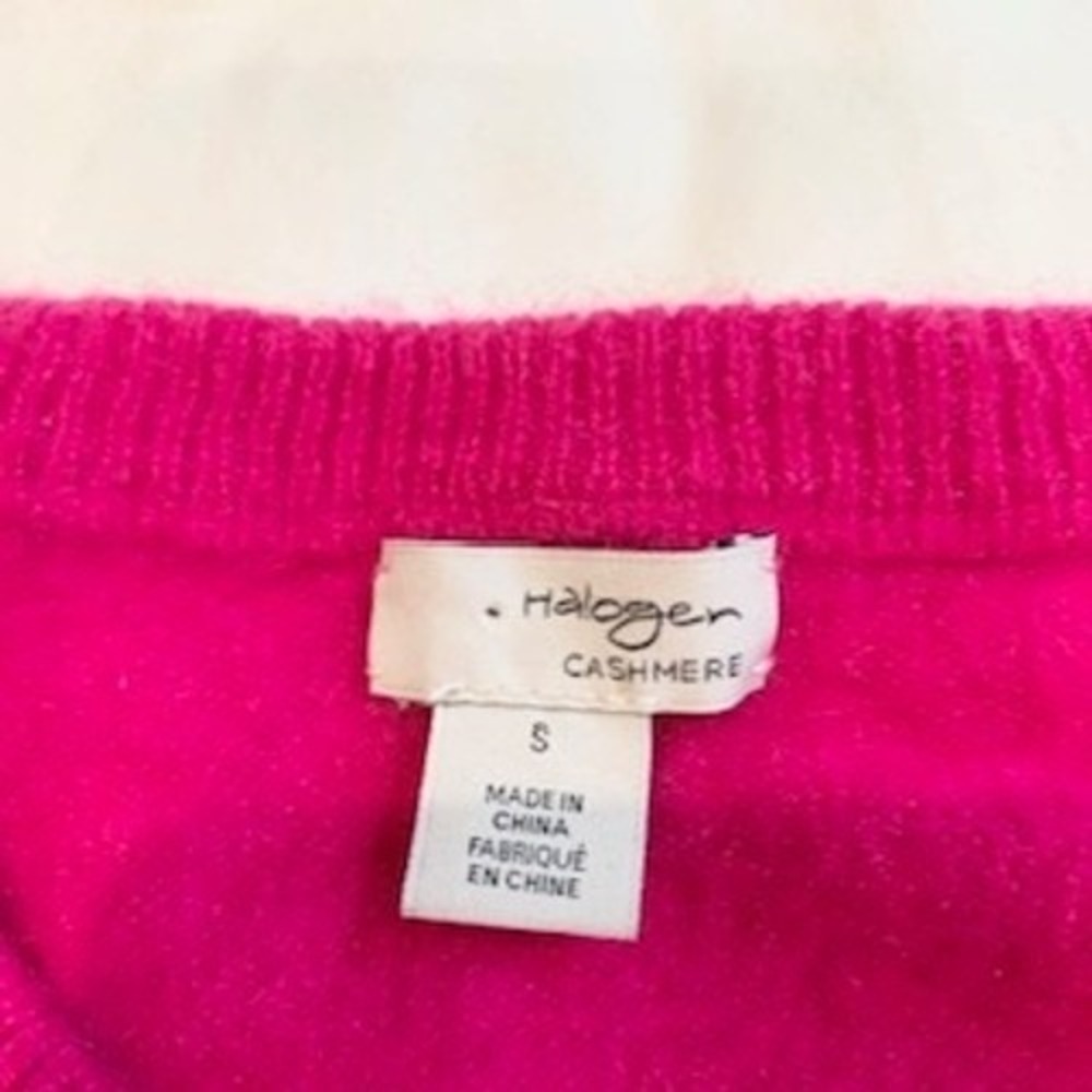 Halogen Cashmere Sweater Womens Small Magenta Pink Crew Neck Long Sleeve Knit - Picture 2 of 14